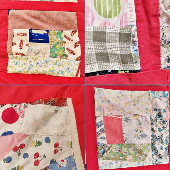 Vintage Patchwork Scrap Crazy Quilt Handmade Full - Picture 9 of 12